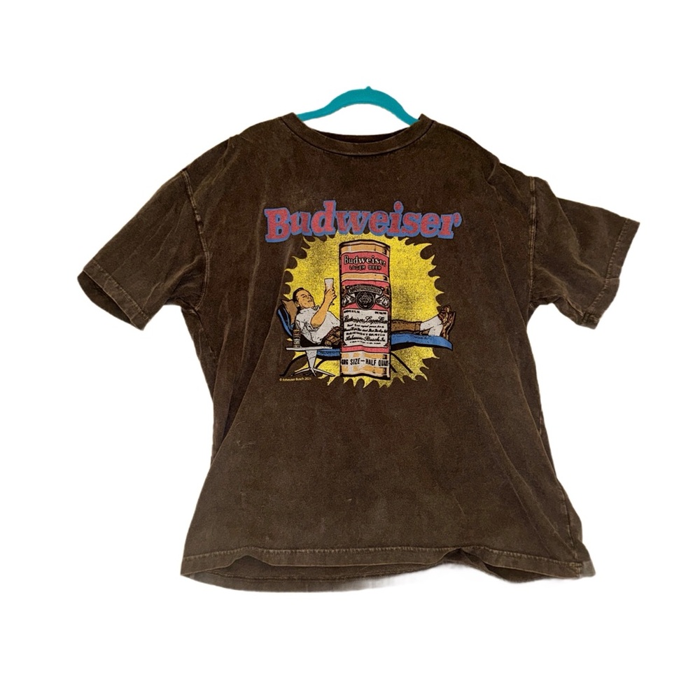 Abercrombie Vintage Budweiser Graphic Gray Men’s T-Shirt- Size Large